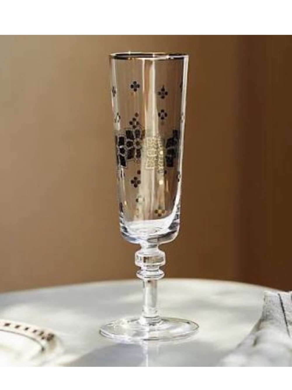 NEW Anthropologie Bistro Tile Champagne Flutes Set of Two